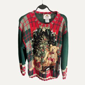 Vintage Tiara Petites International Christmas Sweater – Teddy Bears & Tree